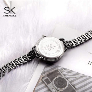 Jewelry Gifts For Women's Luxury Black Steel Quartz Watch Brand Women Watches Fashion Ladies Clock Relogio Feminino - Planet Gates