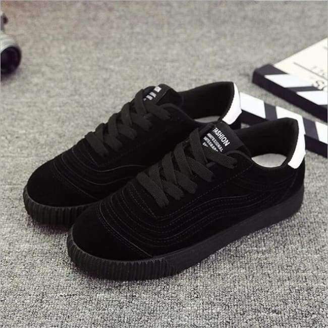 Planet Gates black / 5 ZOPUDC Women Pig Suede Shoes High Quality Canvas Sneakers Women Flat Heel Krasovki Fashion Vulcanize Shoes Female Tenis Feminino