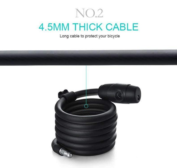 Planet Gates Black Key 180cm Bike Lock 1.8m 1.4m Bicycle Cable Lock Anti-theft Lock with 3 Keys Cycling Steel Wire Security MTB Road Bicycle Locks
