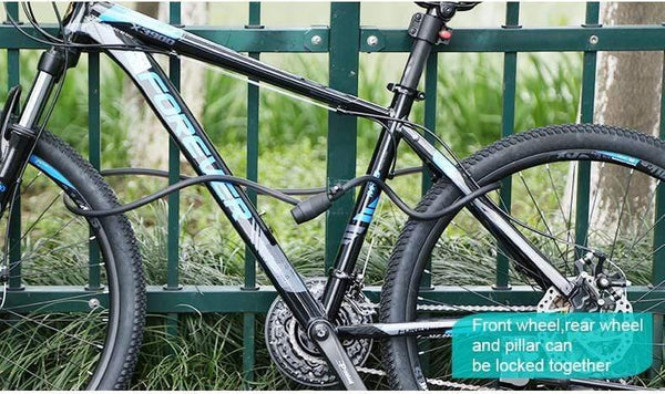 Planet Gates Black Key 180cm Bike Lock 1.8m 1.4m Bicycle Cable Lock Anti-theft Lock with 3 Keys Cycling Steel Wire Security MTB Road Bicycle Locks