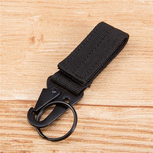 Planet Gates Black Keychain Military nylon metal button Oyster mouth shape Paste belts Cool alloy buckle men eagle belt