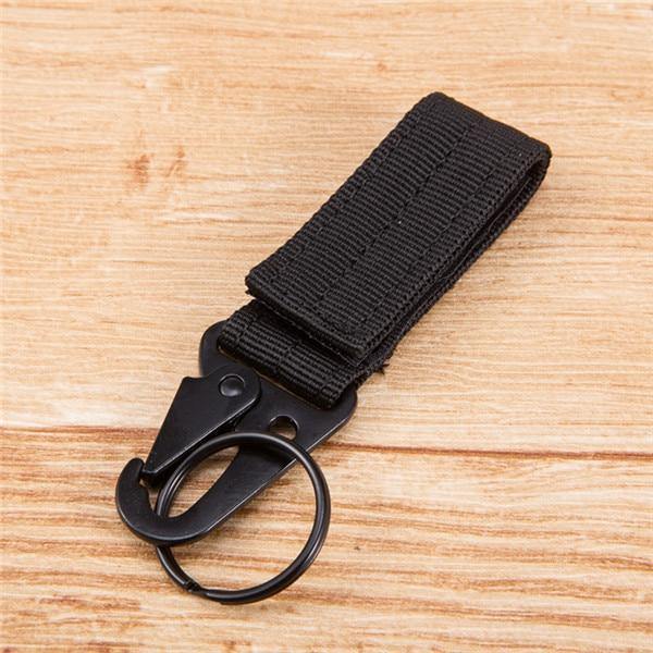 Planet Gates Black Keychain Military nylon metal button Oyster mouth shape Paste belts Cool alloy buckle men eagle belt