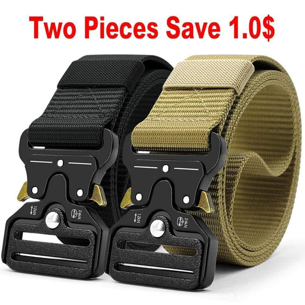 Tactical Belt Nylon Army Belt New Men's Military Multifunction Buckle Outdoor Sports Hook Belt 125/135cm Wide3.8cm