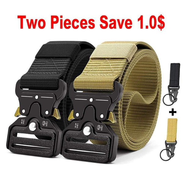 Tactical Belt Nylon Army Belt New Men's Military Multifunction Buckle Outdoor Sports Hook Belt 125/135cm Wide3.8cm