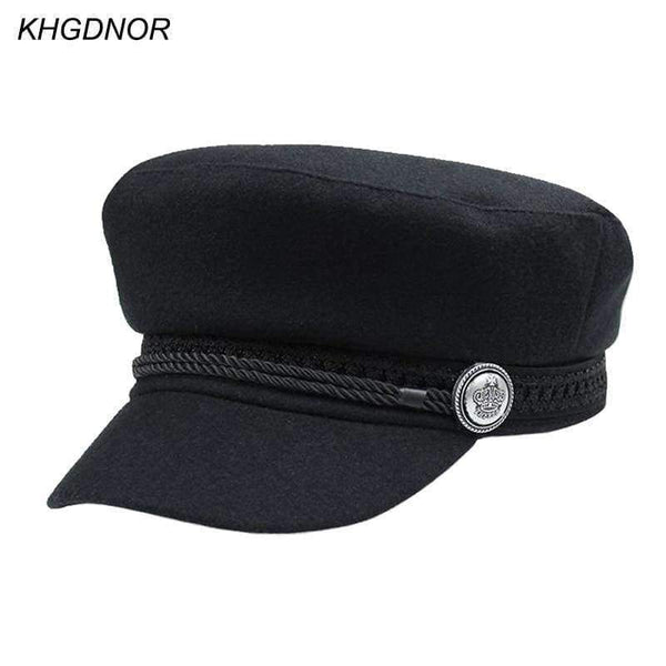 Khgdnor Retro Women Winter Hats Wool Caps Button Baseball Caps Sun Visor Hats Winter Autumn Spring Casual Female Caps