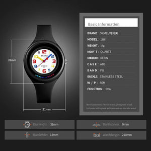 Planet Gates Black Kids Watch Colorful Quartz Wristwatch 50M Waterproof Alarm Clock Boys Girls Children Watches Reloj Mujer