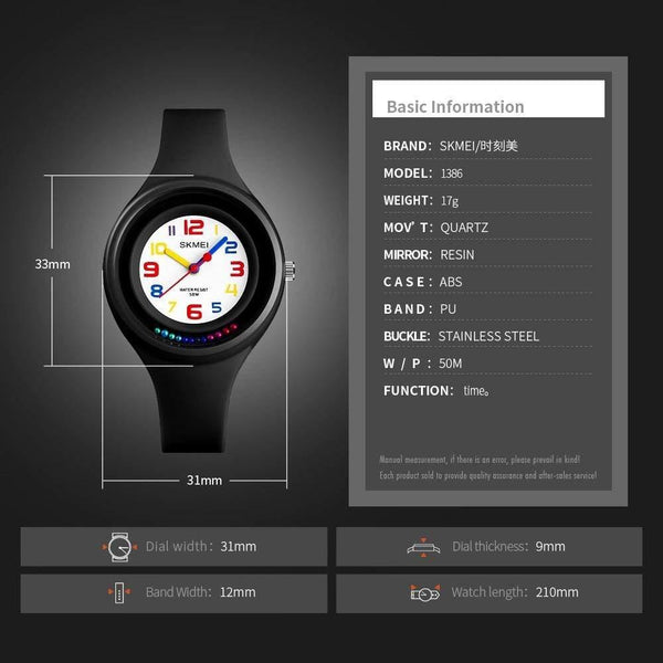 Planet Gates Black Kids Watch Colorful Quartz Wristwatch 50M Waterproof Alarm Clock Boys Girls Children Watches Reloj Mujer