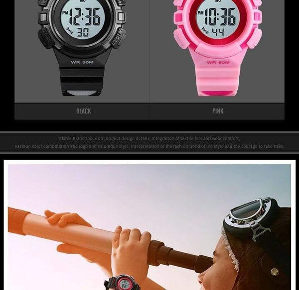Planet Gates black Kids Watch Waterproof Luxury Stopwatch Outdoor Anti-Shock Sport Children Watch Luminous Led Fashion Digital Watches