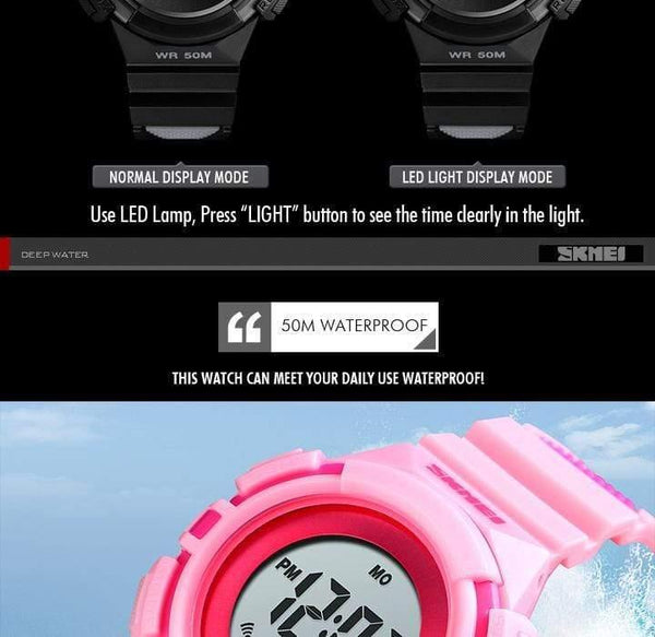 Planet Gates black Kids Watch Waterproof Luxury Stopwatch Outdoor Anti-Shock Sport Children Watch Luminous Led Fashion Digital Watches