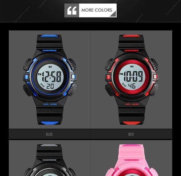 Planet Gates black Kids Watch Waterproof Luxury Stopwatch Outdoor Anti-Shock Sport Children Watch Luminous Led Fashion Digital Watches