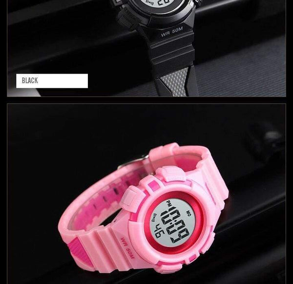 Planet Gates black Kids Watch Waterproof Luxury Stopwatch Outdoor Anti-Shock Sport Children Watch Luminous Led Fashion Digital Watches