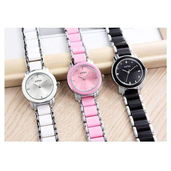 Planet Gates Black Kimio luxury  Fashion Women's watches quartz watch bracelet wristwatches stainless steel bracelet women watches with Gift Box