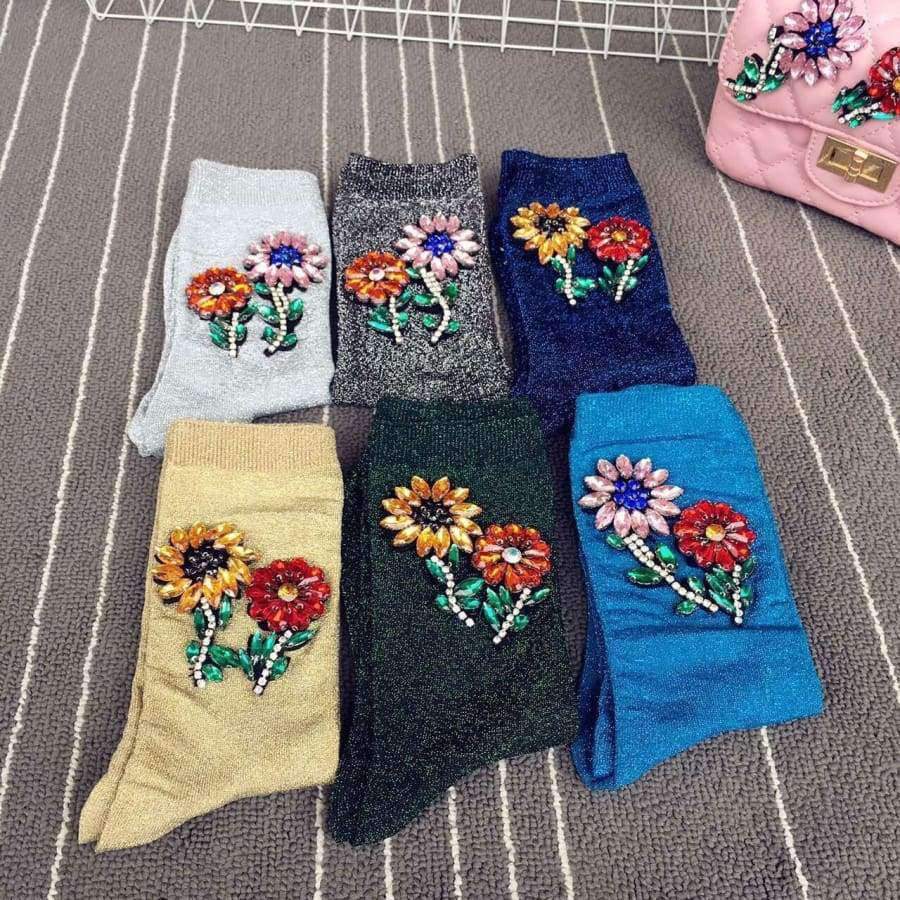 Planet Gates Black Knee Socks A Limited Edition Of High-end Runway Looks Manual Nail Bead Onion Hosiery For Pearl Heaps Of Individual Vogue