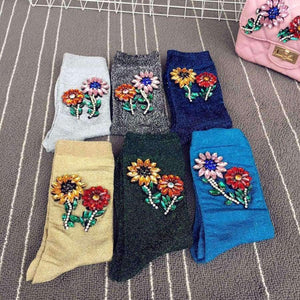 Planet Gates Black Knee Socks A Limited Edition Of High-end Runway Looks Manual Nail Bead Onion Hosiery For Pearl Heaps Of Individual Vogue