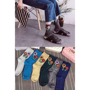 Planet Gates Black Knee Socks A Limited Edition Of High-end Runway Looks Manual Nail Bead Onion Hosiery For Pearl Heaps Of Individual Vogue