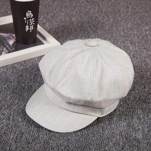 Planet Gates black Korean Summer Summer Thin And Soft Cloth Foldable Beret Men And Women Sunshade Sunscreen Concise Stripe Octagonal Hat