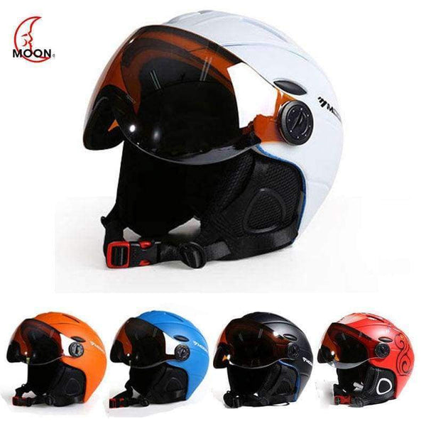 Planet Gates Black / L(58-61cm) Professional Half-covered CE Certification Ski Helmet Integrally-molded Outdoor Sports Helmets Snowboard Goggles Mask