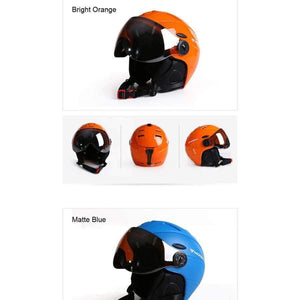 Planet Gates Black / L(58-61cm) Professional Half-covered CE Certification Ski Helmet Integrally-molded Outdoor Sports Helmets Snowboard Goggles Mask