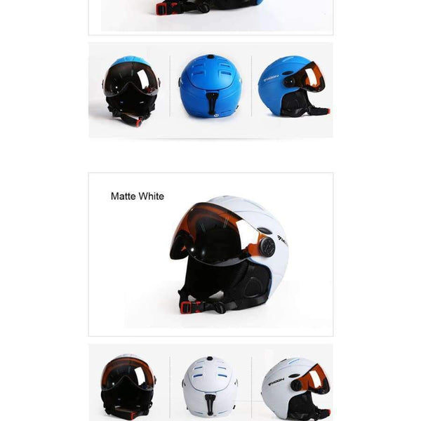 Planet Gates Black / L(58-61cm) Professional Half-covered CE Certification Ski Helmet Integrally-molded Outdoor Sports Helmets Snowboard Goggles Mask