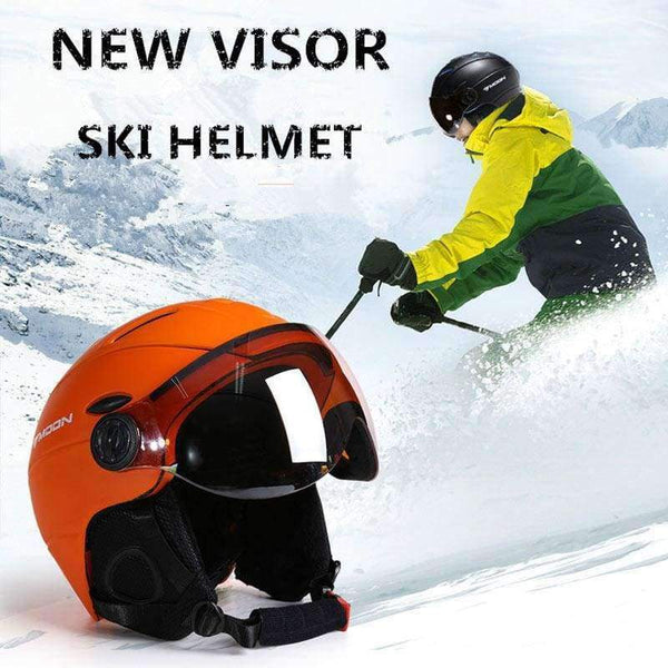 Planet Gates Black / L(58-61cm) Professional Half-covered CE Certification Ski Helmet Integrally-molded Outdoor Sports Helmets Snowboard Goggles Mask