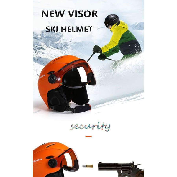 Planet Gates Black / L(58-61cm) Professional Half-covered CE Certification Ski Helmet Integrally-molded Outdoor Sports Helmets Snowboard Goggles Mask