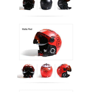 Planet Gates Black / L(58-61cm) Professional Half-covered CE Certification Ski Helmet Integrally-molded Outdoor Sports Helmets Snowboard Goggles Mask