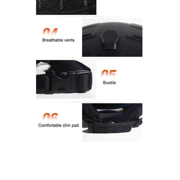 Planet Gates Black / L(58-61cm) Professional Half-covered CE Certification Ski Helmet Integrally-molded Outdoor Sports Helmets Snowboard Goggles Mask