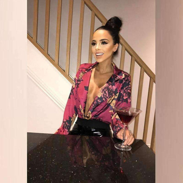 Planet Gates Sort / L 7 farver hak elegant blomsterprint damebodyer 2018 sommer afslappet kort jumpsuit kvindeoveralls festbody