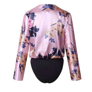 Planet Gates Sort / L 7 farver hak elegant blomsterprint damebodyer 2018 sommer afslappet kort jumpsuit kvindeoveralls festbody