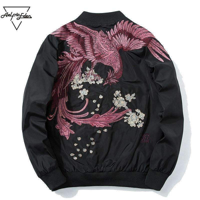 Planet Gates Black / L Aelfric Eden 2018 Spring High Street Phoenix Embroidery Jacket Coat Plus Size Casual Outwear Hip Hop Bomber Jackets XS-XXXL LQ05