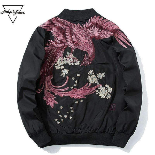 Planet Gates Black / L Aelfric Eden 2018 Spring High Street Phoenix Embroidery Jacket Coat Plus Size Casual Outwear Hip Hop Bomber Jackets XS-XXXL LQ05
