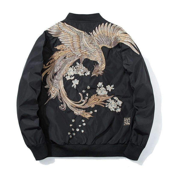 Planet Gates Black / L Aelfric Eden 2018 Spring High Street Phoenix Embroidery Jacket Coat Plus Size Casual Outwear Hip Hop Bomber Jackets XS-XXXL LQ05