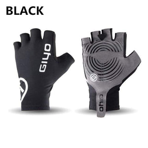 Planet Gates BLACK / L Anti Slip Gel Wind Cycling Half Finger Gloves Breathable Outdoor Lycra Fabric Mittens MTB Gloves Racing Road Bike Glove