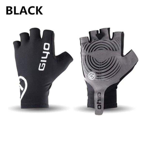 Planet Gates BLACK / L Anti Slip Gel Wind Cycling Half Finger Gloves Breathable Outdoor Lycra Fabric Mittens MTB Gloves Racing Road Bike Glove
