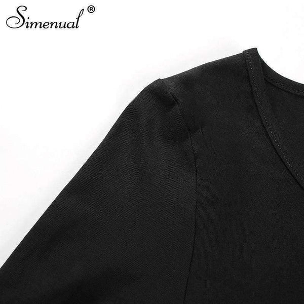 Planet Gates black / L Autumn crop top long sleeve female t-shirt cotton slim sexy black fashion women's t-shirts 2018 soild basic tops tees