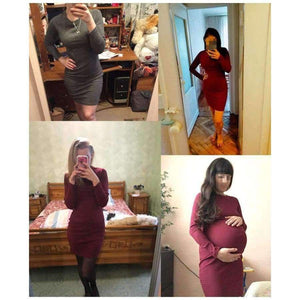 Planet Gates Black / L Autumn Women Bodycon Sheath Dress Sexy Red Knitted Cotton Long Sleeve 2018 Winter Dress Casual Black Party Dresses