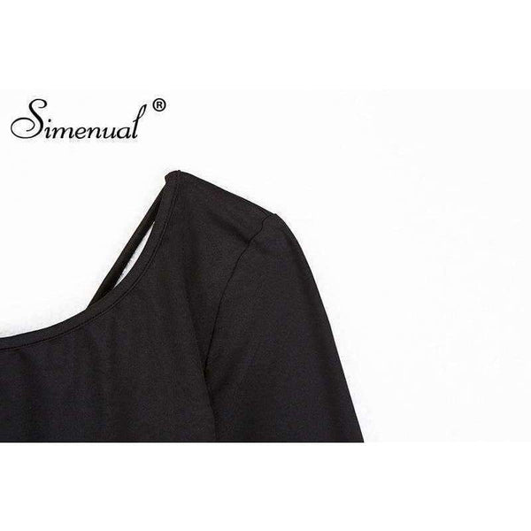 Planet Gates black / L Backless lace up female t-shirt 2018 autumn fashion long sleeve crop top t-shirts for women sexy slim black tee shirt