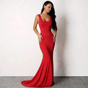 Planet Gates Black / L Backless Sexy Women Long Mermaid Dress Party Prom Floor Length Dresses Black Elegent Bowknot Summer Dress Vestido