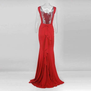 Planet Gates Black / L Backless Sexy Women Long Mermaid Dress Party Prom Floor Length Dresses Black Elegent Bowknot Summer Dress Vestido