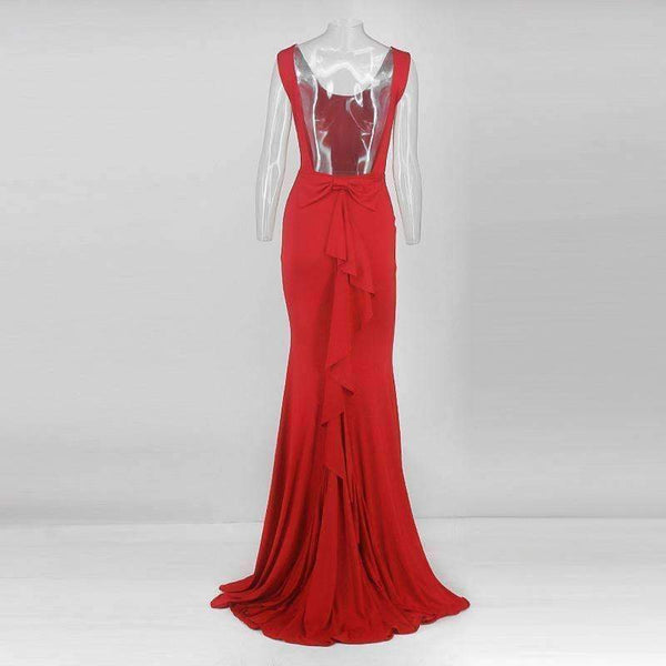 Planet Gates Black / L Backless Sexy Women Long Mermaid Dress Party Prom Floor Length Dresses Black Elegent Bowknot Summer Dress Vestido