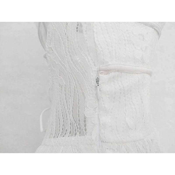 Planet Gates Black / L Backless Spaghetti Strap Sexy Lace Dress Women Sleeveless V-Neck Loose Summer Dress Cotton Black Elegant Party Dresses