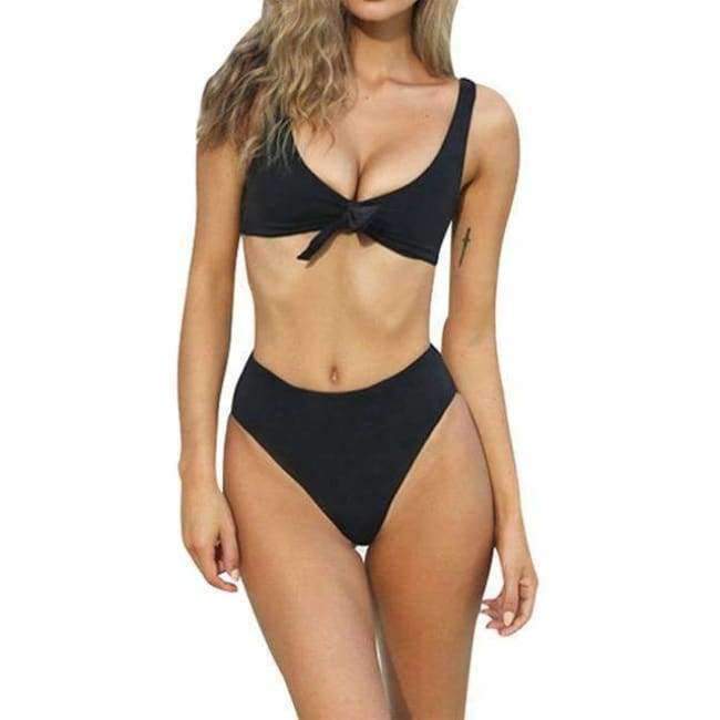 Planet Gates Bow high cut bikini high leg Bikin set Push Up Padded Bandage Brazilian Swimsuit Women 2018 Beach Swimwear Black Red White