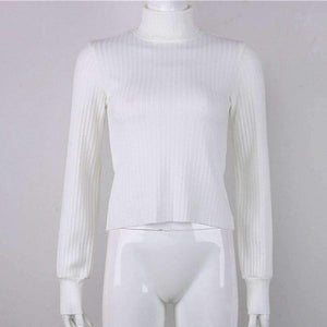 Planet Gates Black / L Casual Sweaters Cotton Winter Long Sleeve Crop Top 2018 Autumn Knitted Pullover Ladies High Neck Sweaters Female Mujer