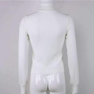 Casual Sweaters Cotton Winter Long Sleeve Crop Top 2018 Autumn Knitted Pullover Ladies High Neck Sweaters Female Mujer