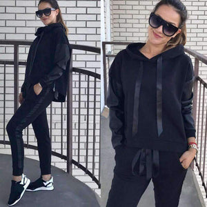 Planet Gates black / L Casual Tracksuit Women Autumn Set 2018 Two Piece Set Long Sleeve Hoodies Pullover Pants Set SportwearTracksuits Outfit