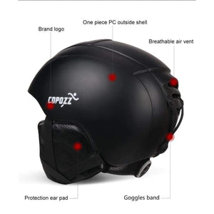 Planet Gates Black / L / China Ski Helmet  Integrally-molded Snowboard helmet Men Women Skating Skateboard Skiing Helmet