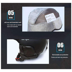 Planet Gates Black / L / China Ski Helmet  Integrally-molded Snowboard helmet Men Women Skating Skateboard Skiing Helmet