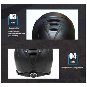 Planet Gates Black / L / China Ski Helmet  Integrally-molded Snowboard helmet Men Women Skating Skateboard Skiing Helmet