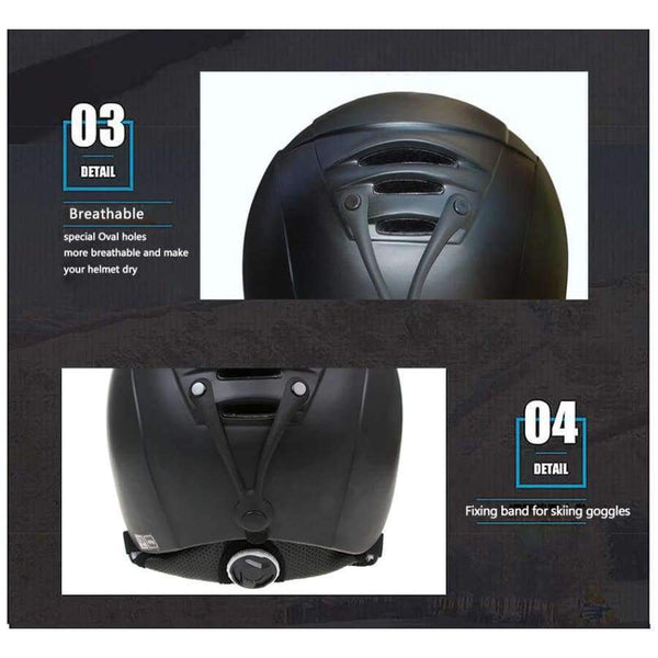 Planet Gates Black / L / China Ski Helmet  Integrally-molded Snowboard helmet Men Women Skating Skateboard Skiing Helmet