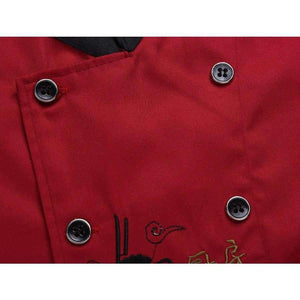 Planet Gates Black / L Chinese Restaurant Embroidery Chef Uniforms Short Sleeves Breathable Double Breasted Chef Jackets Food Service Workwear